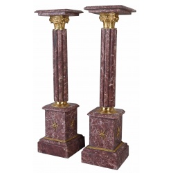 Set doua piedestaluri baroc din marmura