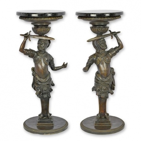 Set doua gheridoane din bronz cu blat marmura