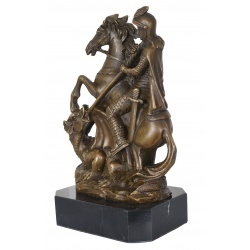 Arhanghelul Mihail-statueta din bronz cu soclu din marmura