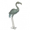 Flamingo decorativ din metal antik grey