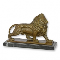 Leu-statueta din bronz cu un soclu din marmura