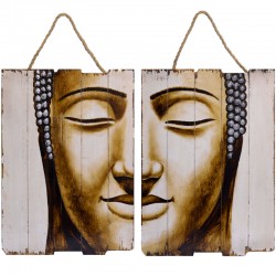 Set doua tablouri din lemn cu Budha