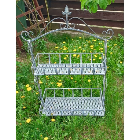 Etajera din fier forjat antik grey