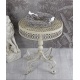Masa rotunda din fier forjat Antik White