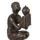 Oblivion-statueta Art Deco din bronz cu soclu din marmura
