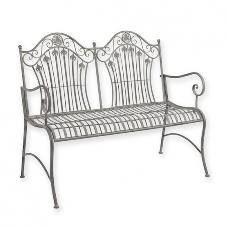 Banca gradina din fier forjat antik grey