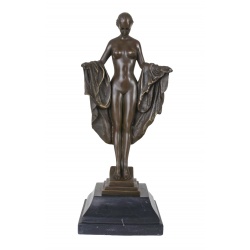 Nud cu esarfa-statueta bronz cu un soclu din marmura