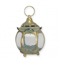 Felinar din metal auriu antichizat