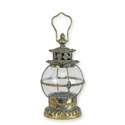 Felinar din metal auriu antichizat