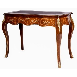 Secretaire din lemn masiv cu furnir nuc si diverse decoratiuni