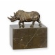 Rinocer-statueta din bronz cu soclu marmura