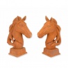 Set doua statuete capete de cal din fonta