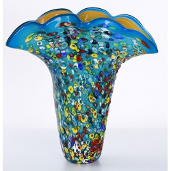 Vaza de sticla multicolora Murano Millefiori