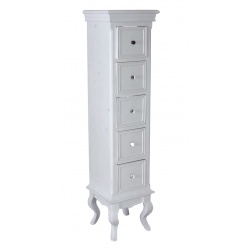 Comoda turn Shabby Chic din lemn masiv alb