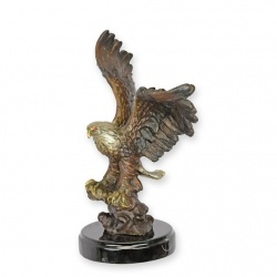 Vultur-statueta din bronz cu un soclu din marmura