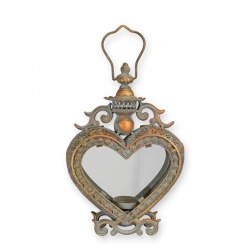 Felinar decorativ inima bronz