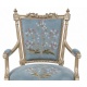 Set baroc living din lemn masiv auriu cu tapiterie catifea bleu