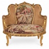Sofa baroc din lemn auriu cu tapiterie goblen