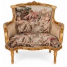 Sofa baroc din lemn auriu cu tapiterie goblen
