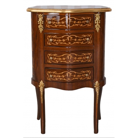 Comoda baroc din lemn masiv furniruit si decoratiuni din alama