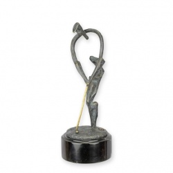 Jucator de golf-statueta moderna din bronz cu un soclu din marmura
