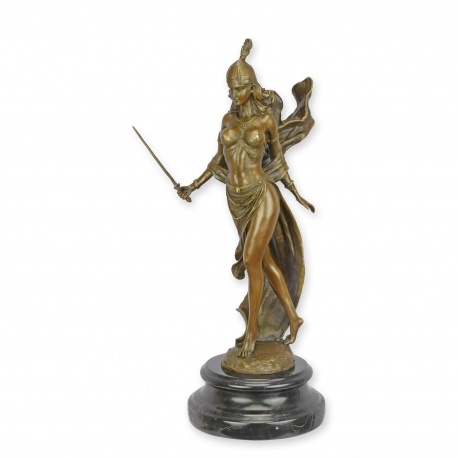 Amazoana-statueta din bronz cu un soclu din marmura