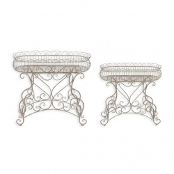 Set doua jardiniere din fier forjat antik green