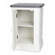Noptiera Shabby Chic din lemn masiv alb cu blat gri