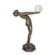 Lampa Art Deco femeie din bronz patinat