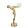 Lampa Art Deco femeie din bronz auriu