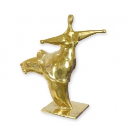 Dansatoare-statueta moderna din bronz auriu