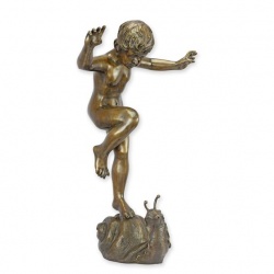Baietel pe melc-statueta/fantana din bronz
