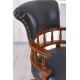 Scaun Chesterfield din lemn mahon cu tapiterie neagra