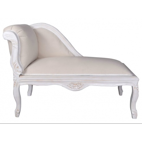 Sofa din lemn masiv alb cu tapiterie bej