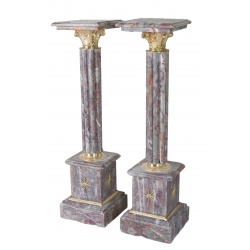 Set doua piedestaluri baroc din marmura
