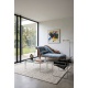 Sofa Empire din lemn mahon cu capete de lebede si tapiterie din matase