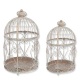 Set doua colivii decorative din fier forjat antik white