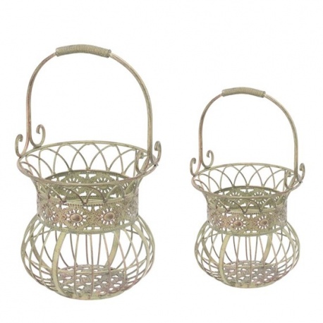 Set doua cosuri din fier forjat antik white