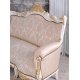 Sofa baroc din lemn masiv alb cu tapiterie crem