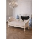 Sofa rococo din lemn masiv alb cu tapiterie crem