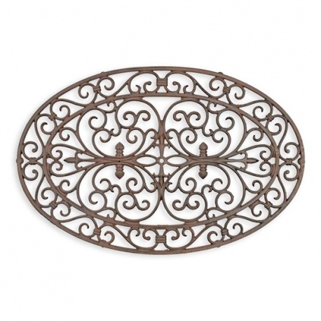 Covoras oval intrare din fonta antik brown