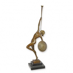 Ierihon-statueta din bronz cu un soclu din marmura