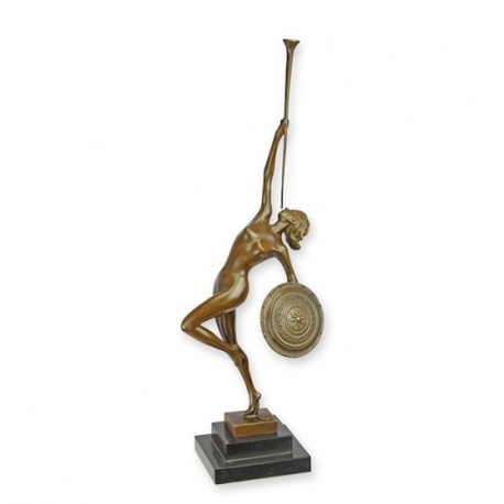 Ierihon-statueta din bronz cu un soclu din marmura