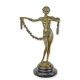 Dansatoare cu ghirlanda-statueta din bronz cu un soclu din marmura