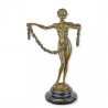 Dansatoare cu ghirlanda-statueta din bronz cu un soclu din marmura