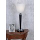 Lampa art deco din lemn si abajur din sticla