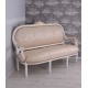 Sofa Madam Pompadour din lemn masiv grej cu tapiterie cu flori