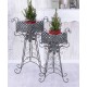 Set doua jardiniere din fier forjat negru