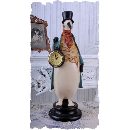 Ceas nostalgic din rasini cu un pinguin