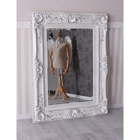 Oglinda Shabby Chic alba antichizata